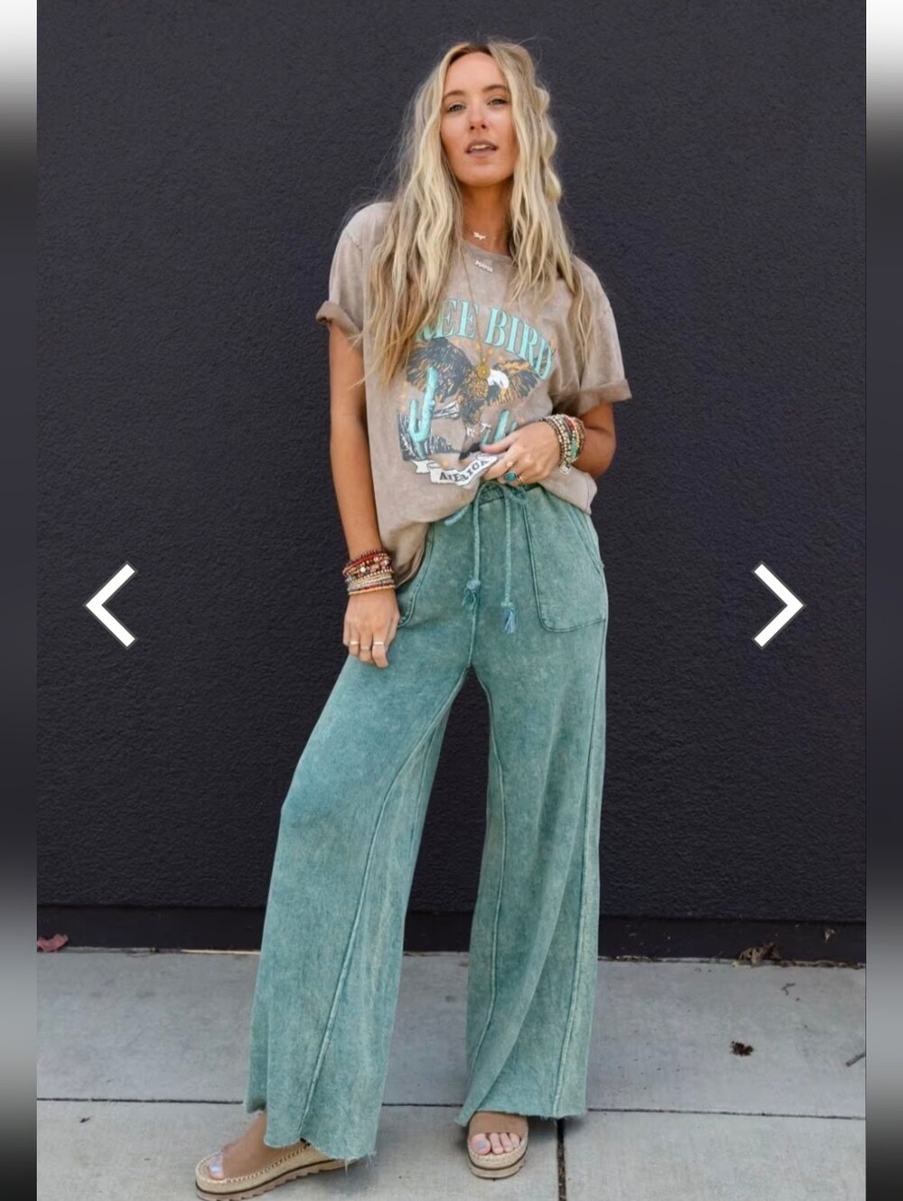 Three Bird Nest Zutter 'Free Bird America' Graphic Tee Tan Turquoise Accents